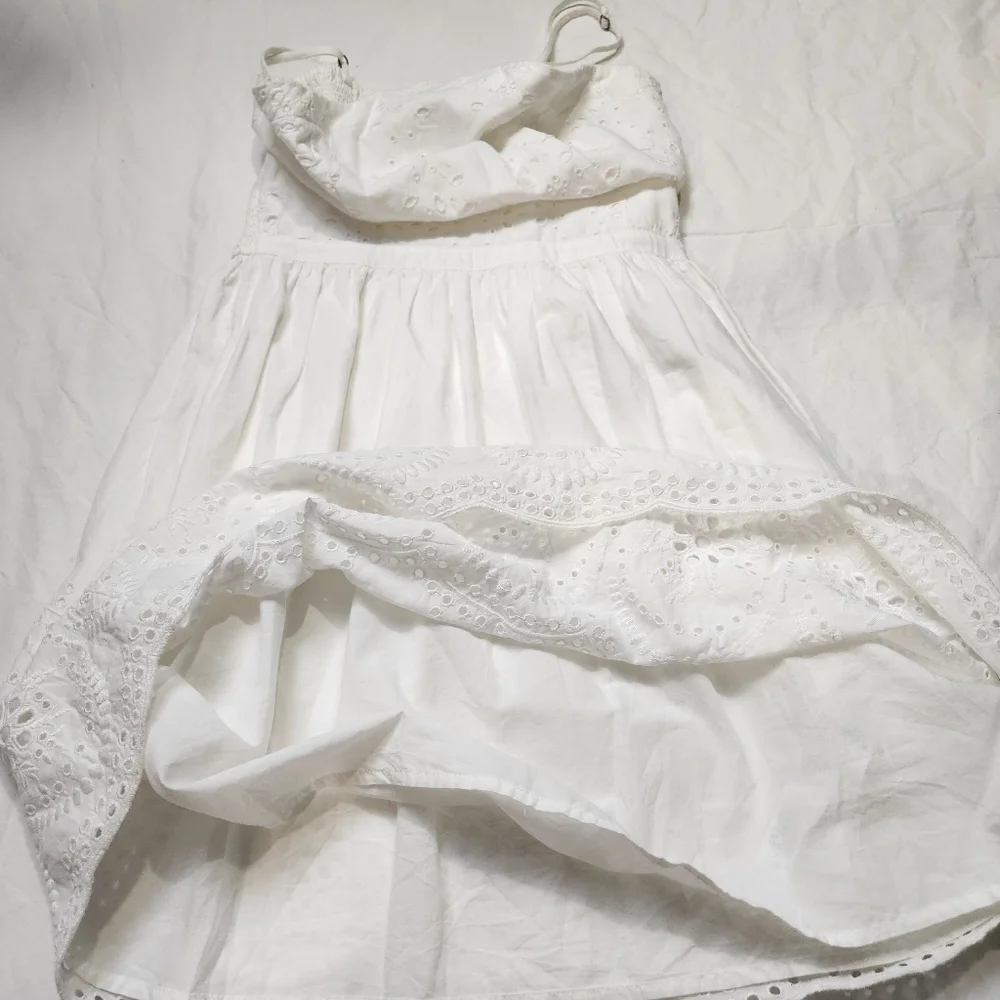 Mini dress White color Cotton Halter dress A&F Size S - Picture 7 of 14